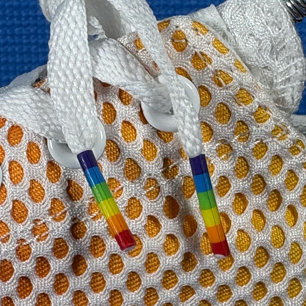 Converse White Mesh Sneakers with Rainbow Gradient Accents - Picture 9 of 12